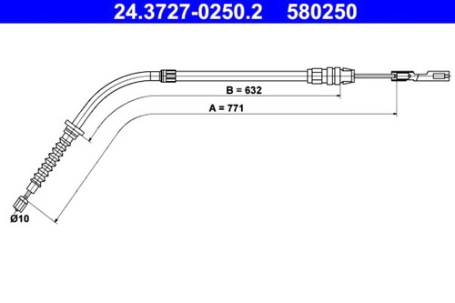 Parking brake cable ate fits - brake,
