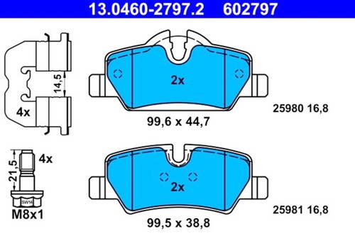Disc brake pad set ate - pad,