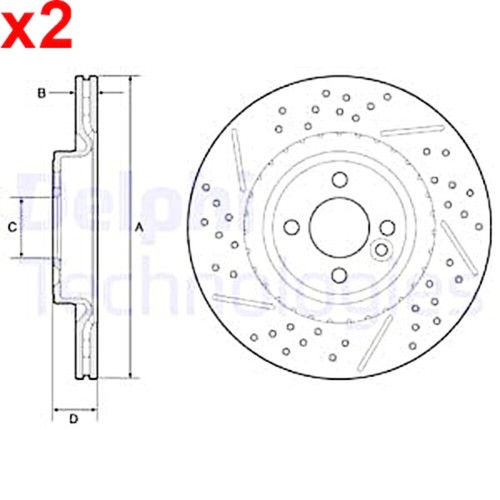 Brake disc delphi - disc, fits