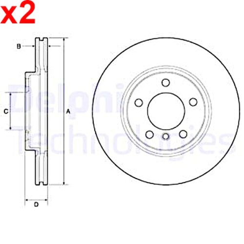 Brake disc delphi fits - 2x,